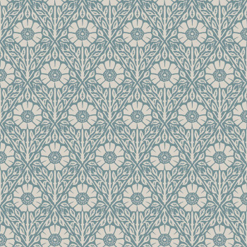 Tapete, blau, Blumen, 5813, Nordic Folk, Borastapeter