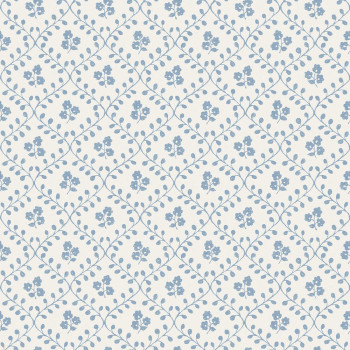 Tapete, weiß-blau, Blumen, 5822, Nordic Folk, Borastapeter