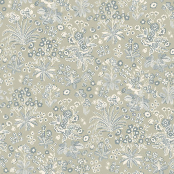 Tapete, grün, Blumen, 5826, Nordic Folk, Borastapeter