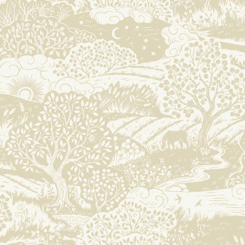 Tapete, beige, Landschaft, 5829, Nordic Folk, Borastapeter
