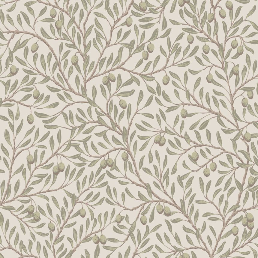 Tapete, grau-beige, Olivenbaum, 5705, Orangeri, Boråstapeter