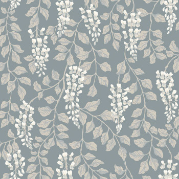 Tapete, blau, Glyzinienblüten, 5711, Orangeri, Boråstapeter