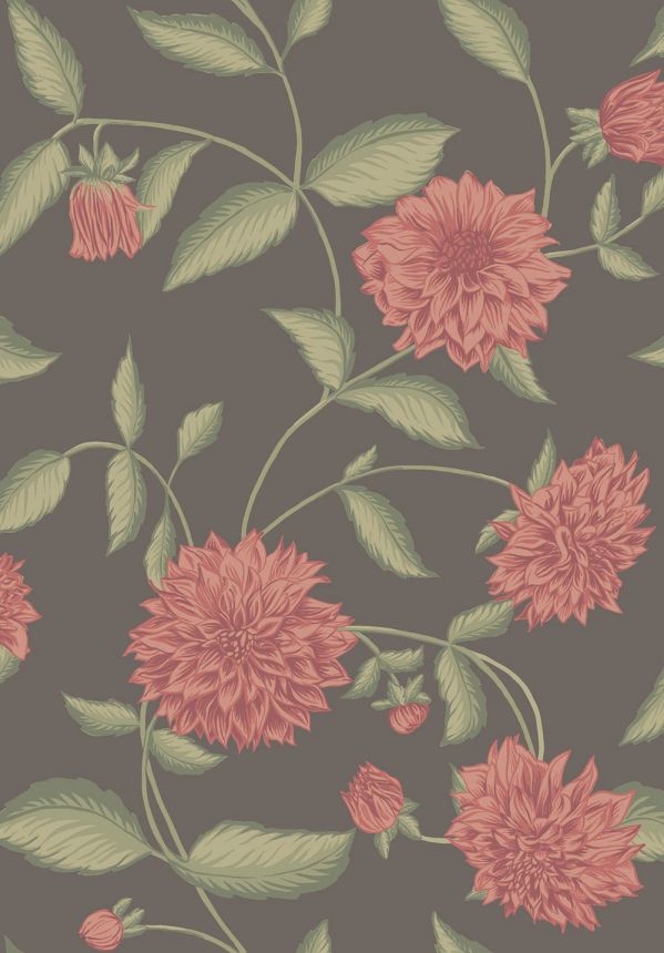Tapete, braun, Blumen, 5719, Orangeri, Boråstapeter