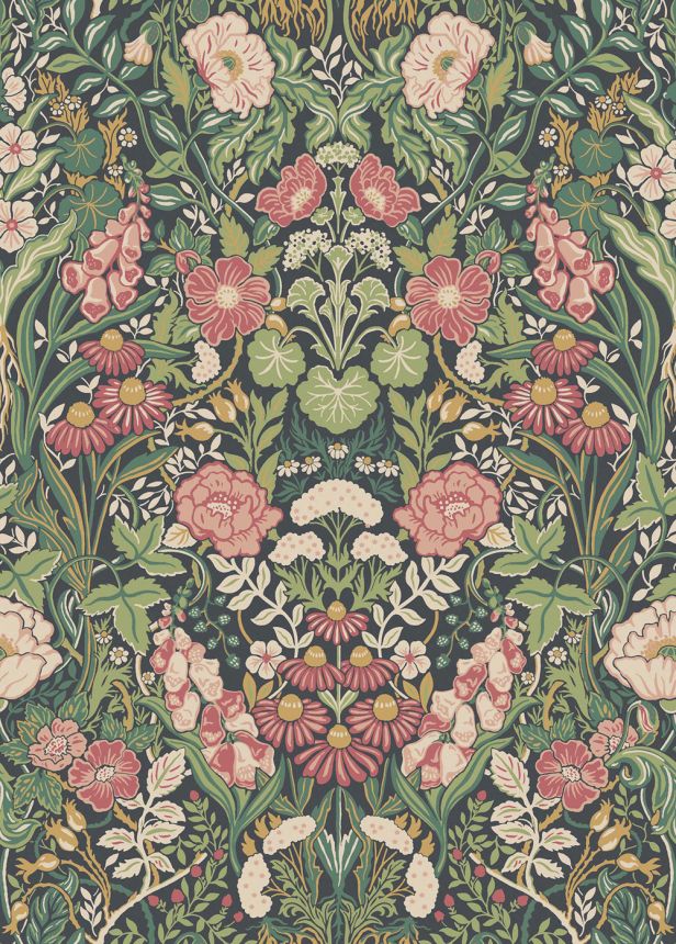 Tapete, grün, Blumen, 5721, Orangeri, Boråstapeter