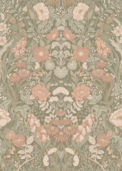 Tapete, khaki, Blumen, 5723, Orangeri, Boråstapeter