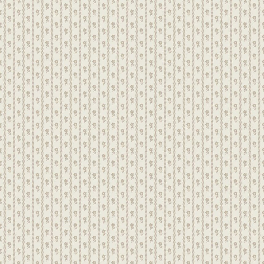Tapete, grau-beige, Blumen, Streifen, 6955, Osterlen, Borastapeter