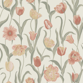 Tapete, creme, Blumen, Tulpen, 6969, Osterlen, Borastapeter