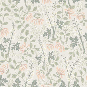 Tapete, grau-beige, Blumen, Blätter, 6983, Osterlen, Borastapeter
