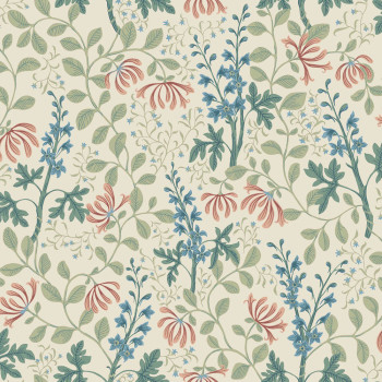 Tapete, beige, Blumen, Blätter, 6985, Osterlen, Borastapeter
