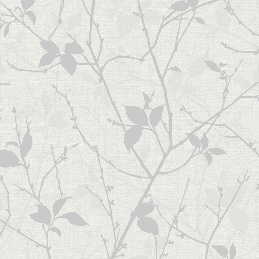 Tapete, grau-silber, Blätter, Zweige, 122433, Refine, Graham Brown Boutique