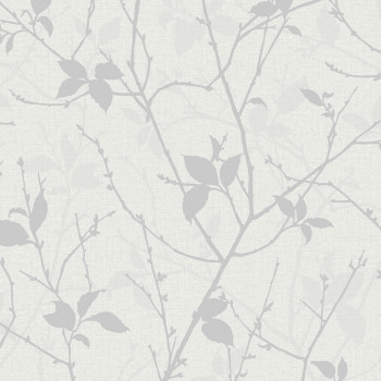 Tapete, grau-silber, Blätter, Zweige, 122433, Refine, Graham Brown Boutique
