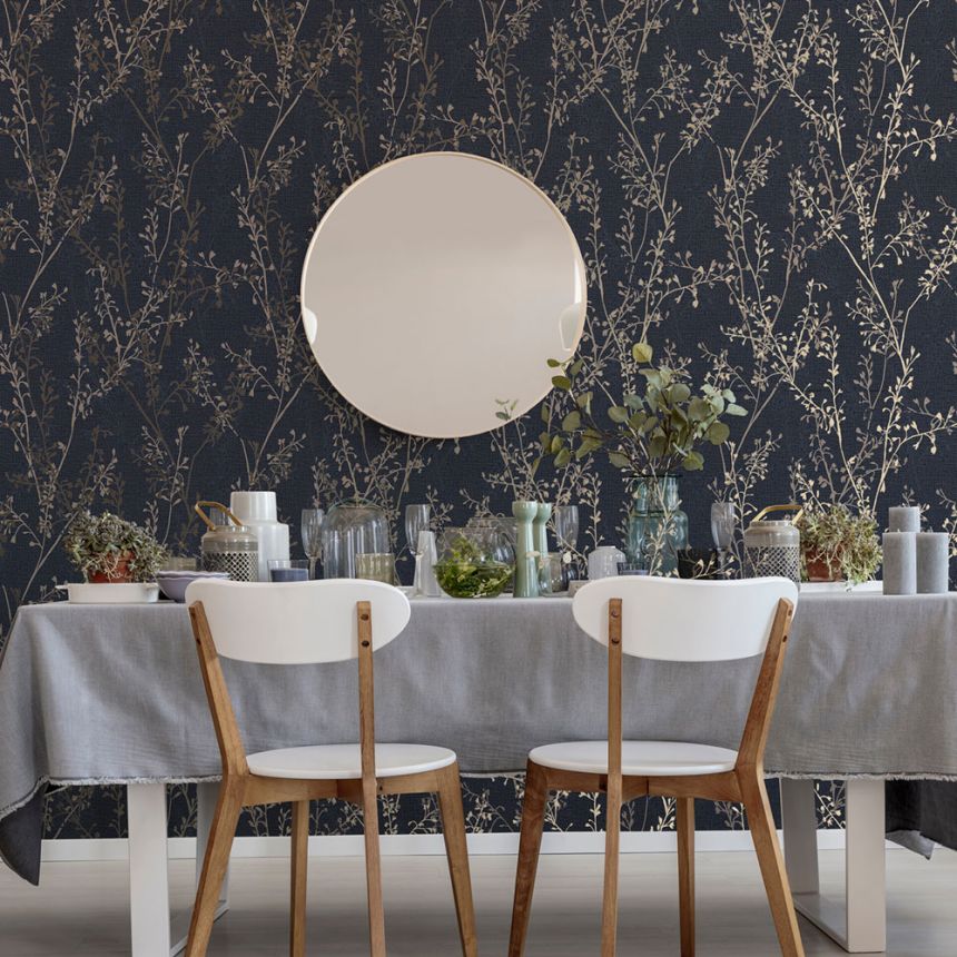 Tapete, blau, Zweige, 128036, Refine, Graham Brown Boutique