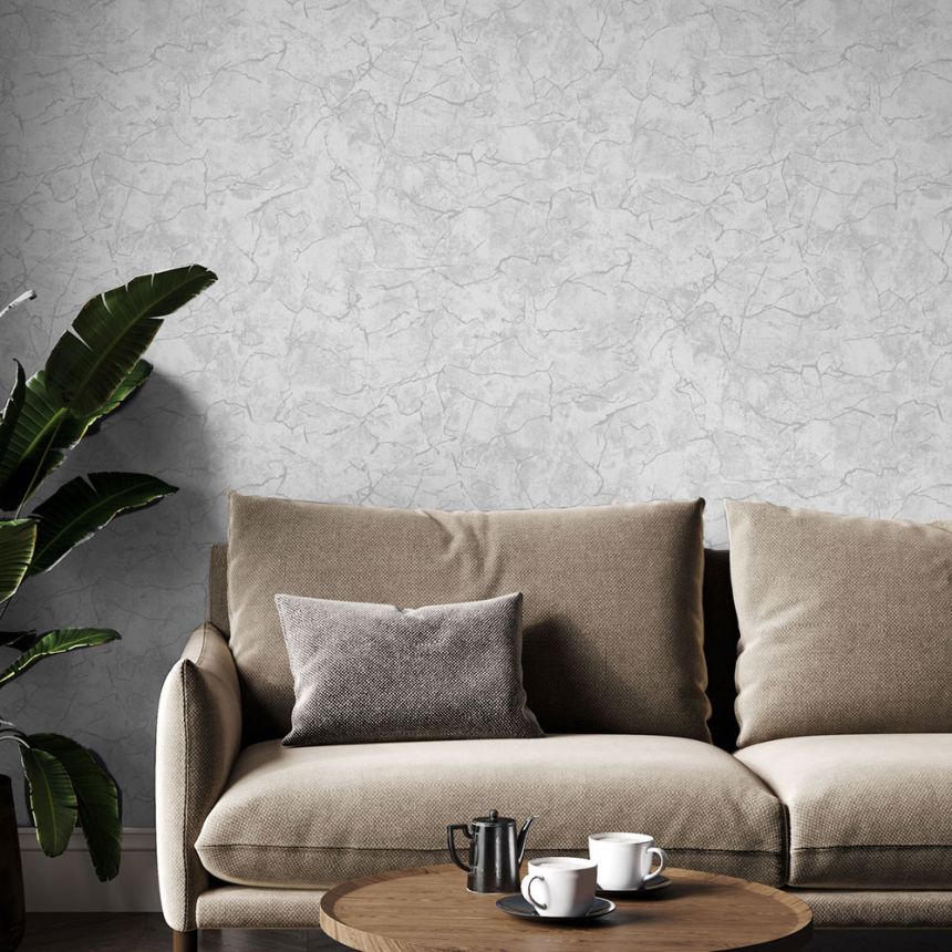 Tapete, grau-silber, Marmor, 122429, Refine, Graham Brown Boutique