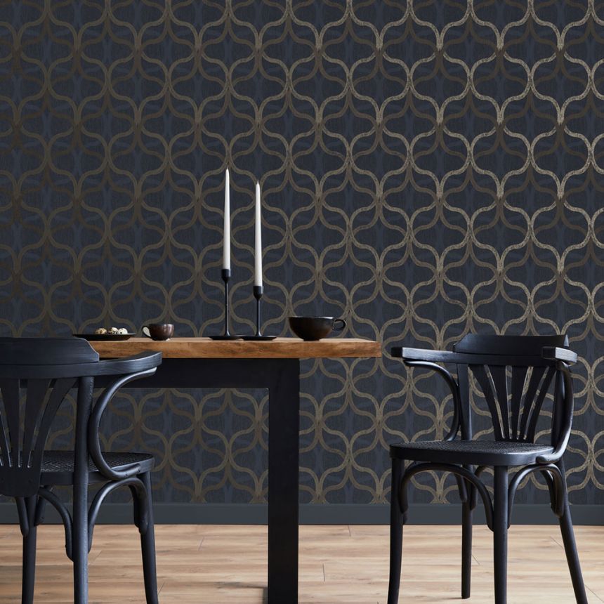 Geometrische Tapete, blau, 128000, Refine, Graham Brown Boutique