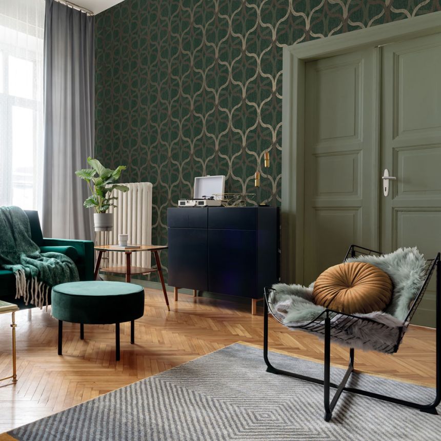 Geometrische Tapete, grün, 128006, Refine, Graham Brown Boutique