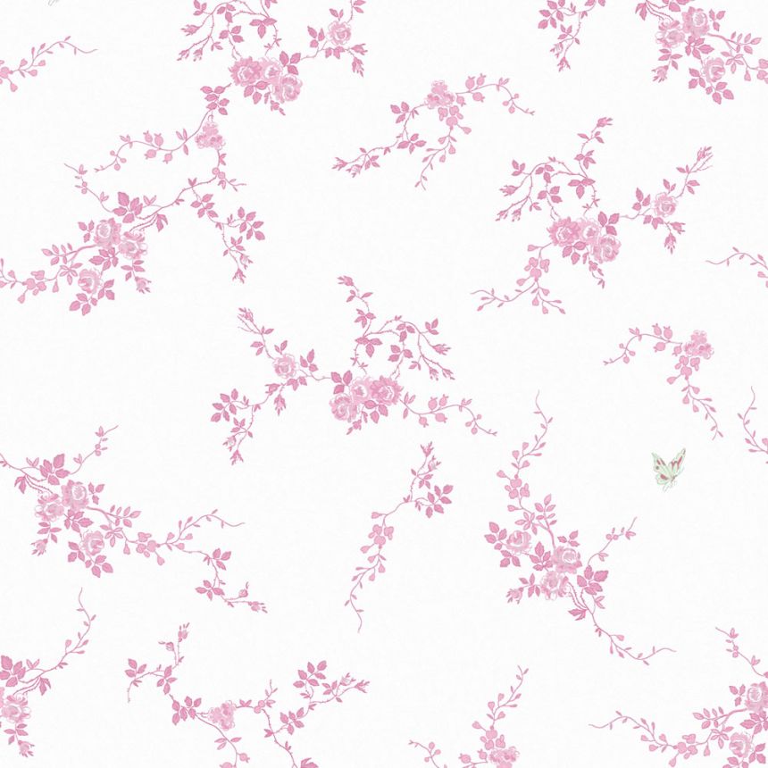 Tapete, weiß-rosa, Blumen, 125107, Shabby Chic by Rachel Ashwell