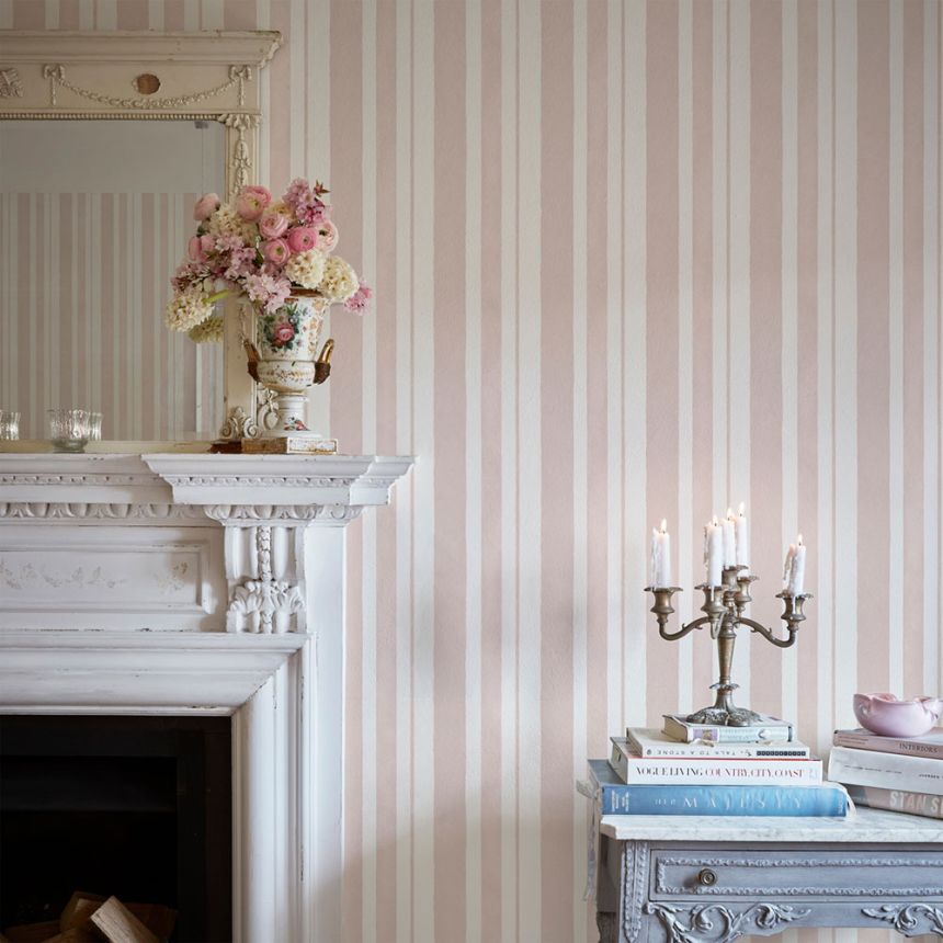 Tapete, rosa, Streifen, 125116, Shabby Chic by Rachel Ashwell