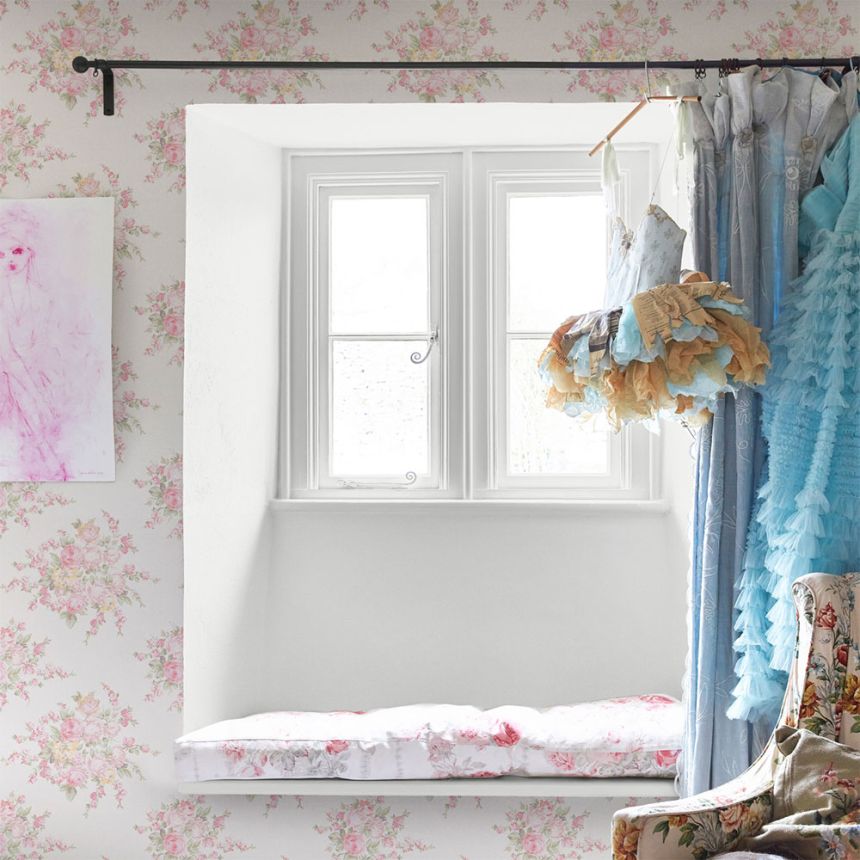 Tapete, rosa, Blumen, 125135, Shabby Chic by Rachel Ashwell