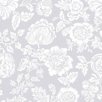 Tapete, grau, Blumen, 125139, Shabby Chic by Rachel Ashwell