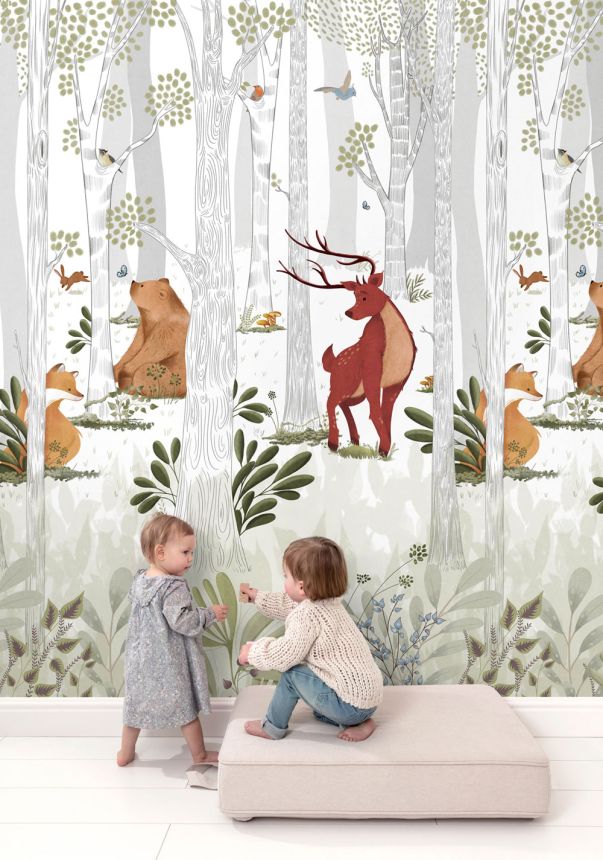 Kinderfototapete, Tiere im Wald, A73301, One roll, one motif 2, Grandeco