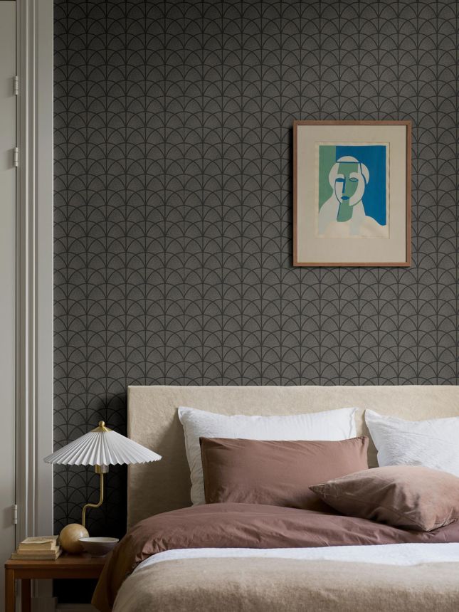 Vliestapete, schwarz, grafisch, Art Deco, 7770, Adorn, Borastapeter