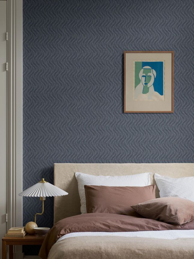 Vliestapete, blau, Blätter, 7773, Adorn, Borastapeter