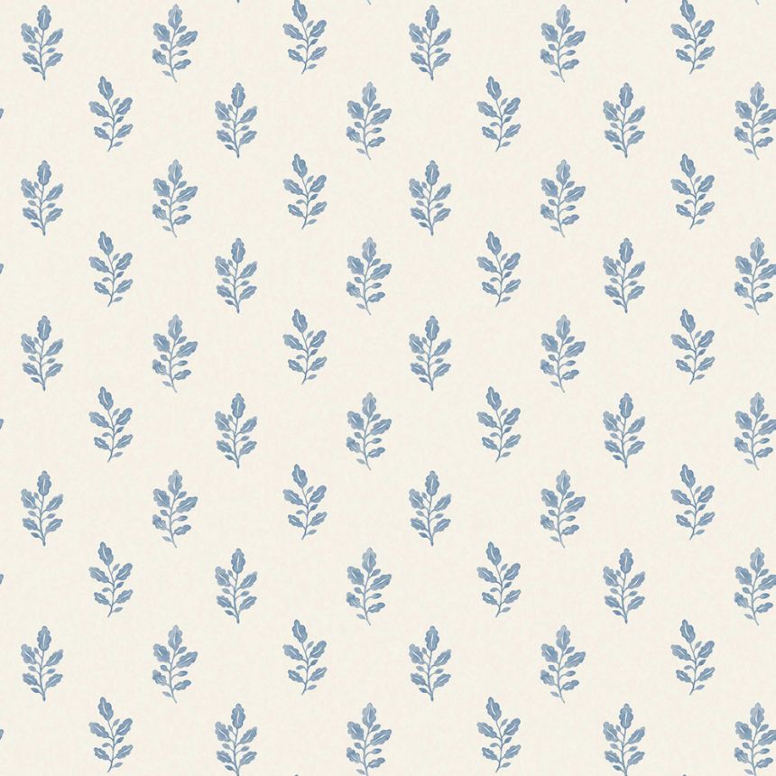 Vliestapete, creme-blau, Blätter, 7775, Adorn, Borastapeter