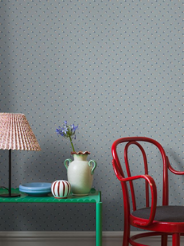 Vliestapete, blau, Blumen, 7783, Adorn, Borastapeter