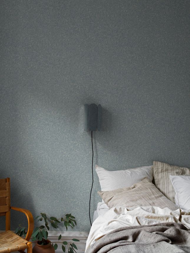 Vliestapete, blau, Blätter, Zweige, 7788, Adorn, Borastapeter