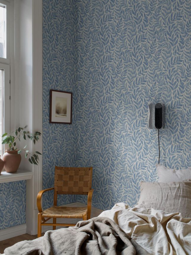 Vliestapete, blau, Farnblätter, 7790, Adorn, Borastapeter