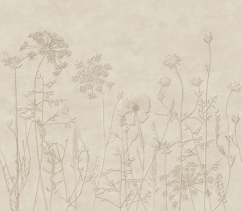 Fototapete, beige, Pflanzen, Blumen, Gräser, 350701, Riviera Maison, Eijffinger