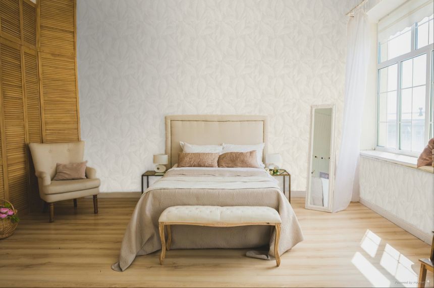 Luxustapete, weiß-grau, Blätter, Z20114, Casa Chic, Zambaiti Parati