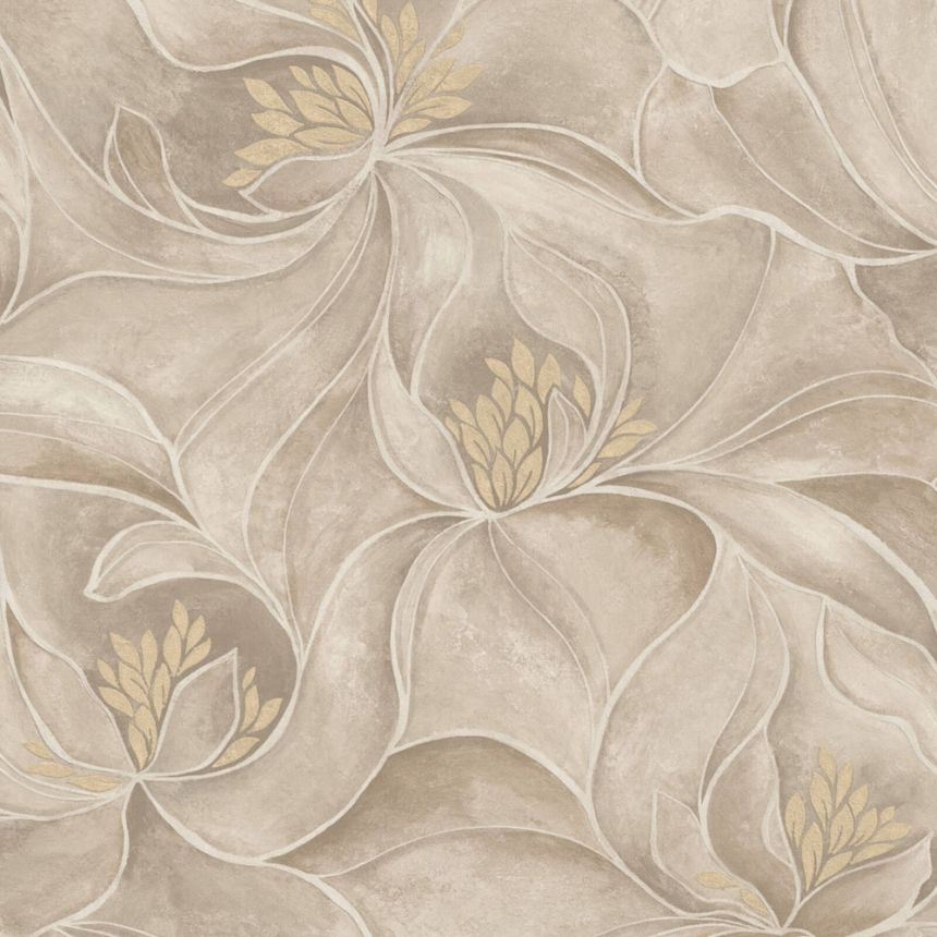 Luxustapete, braun-beige, Blumen, Z20121, Casa Chic, Zambaiti Parati