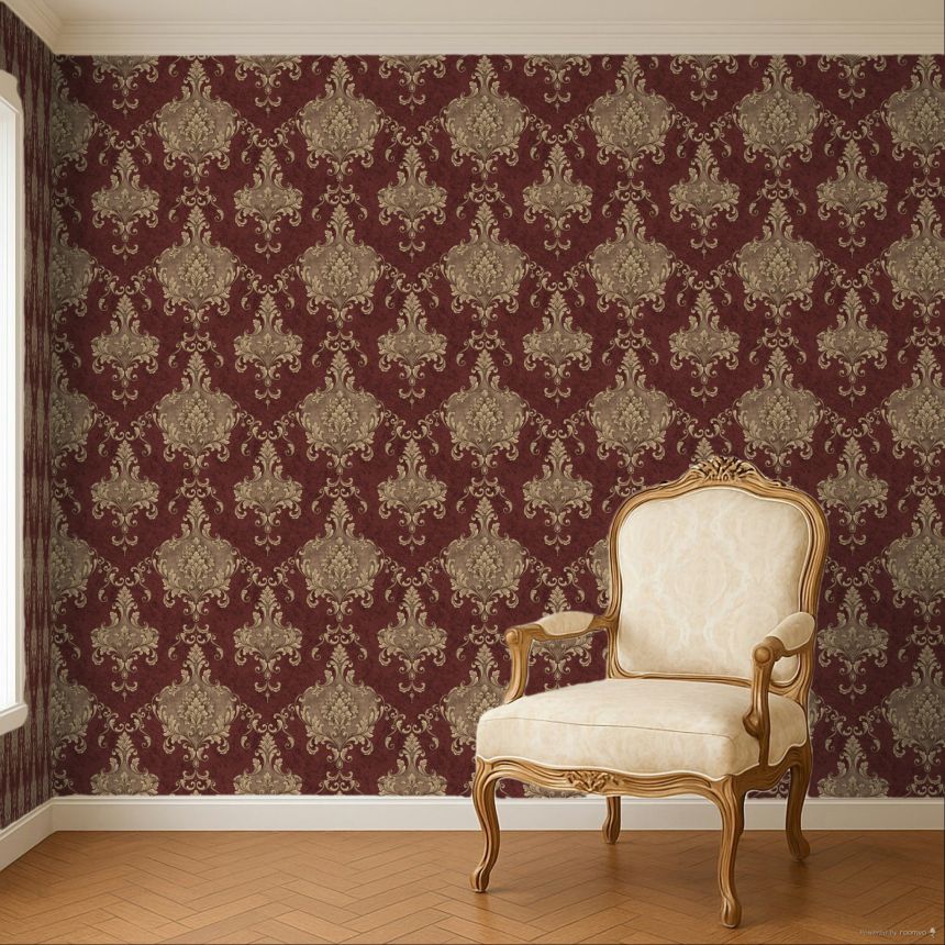 Luxus-Schloss-Tapete, rot-gold, Z20140, Casa Chic, Zambaiti Parati