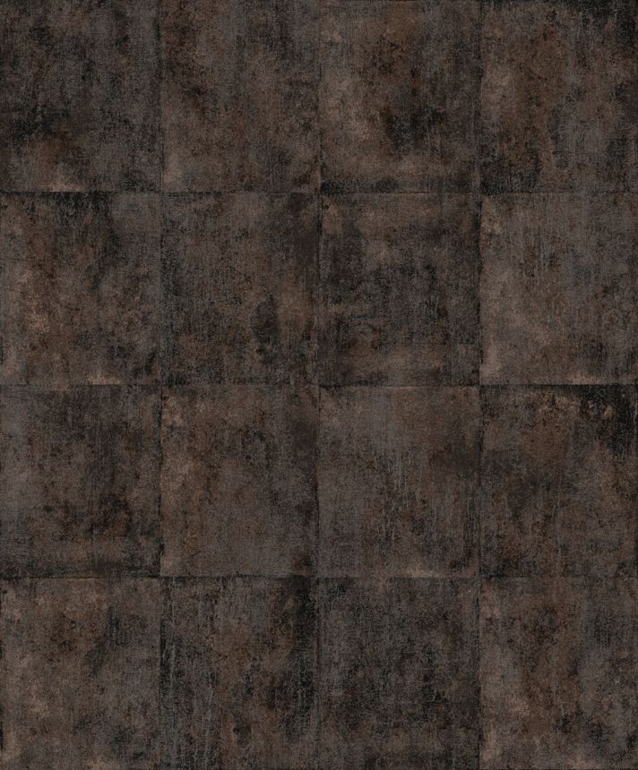 Tapete, braun-schwarz, Beton, Fliesen, ORB402, The Texture Book, Masureel