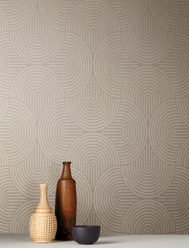 Tapete, grau-beige, grafisch, Art Deco, EAR606, The Texture Book, Masureel