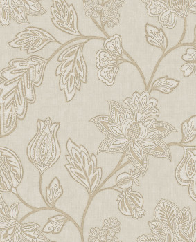 Tapete, cremefarben, Blumen, 350660, Amber, Eijffinger