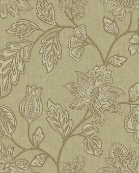 Tapete, braun-beige, Blumen, 350662, Amber, Eijffinger