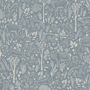 Tapete, blau, Waldtiere, LD3415, Little Dreamers, Grandeco