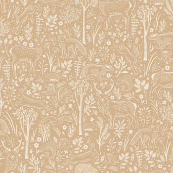 Tapete, braun, Waldtiere, LD3421, Little Dreamers, Grandeco