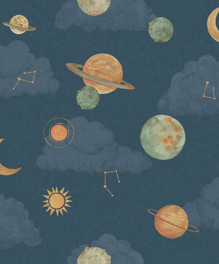 Kindertapete, blau, Weltall, LD3515, Little Dreamers, Grandeco