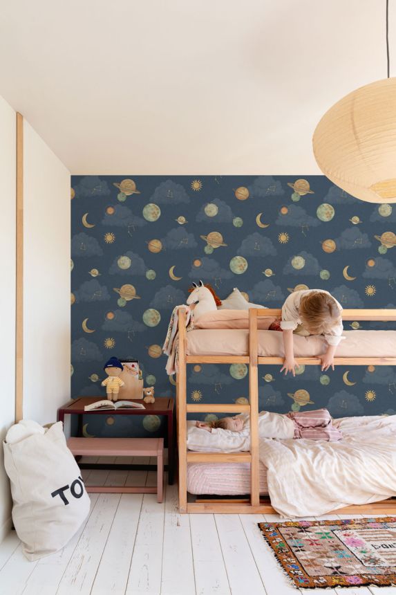 Kindertapete, blau, Weltall, LD3515, Little Dreamers, Grandeco