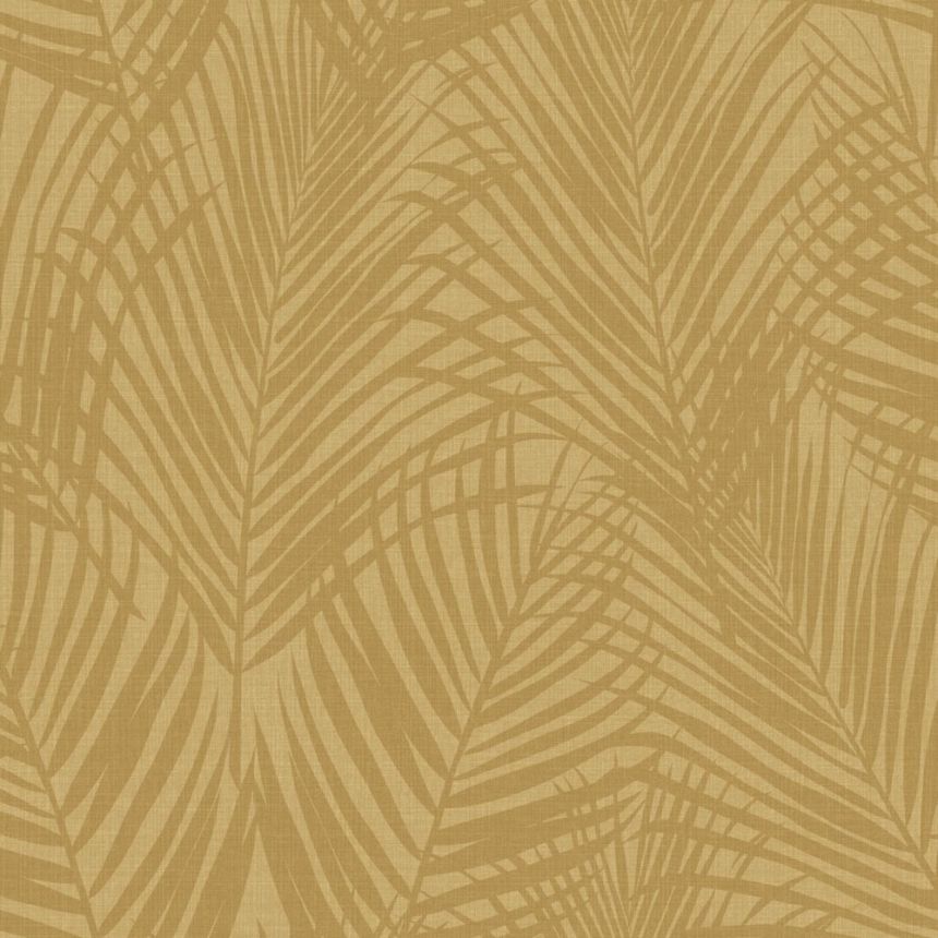 Tapete, ockergelb, Palmblätter, 347807, 3D Reflections, Origin