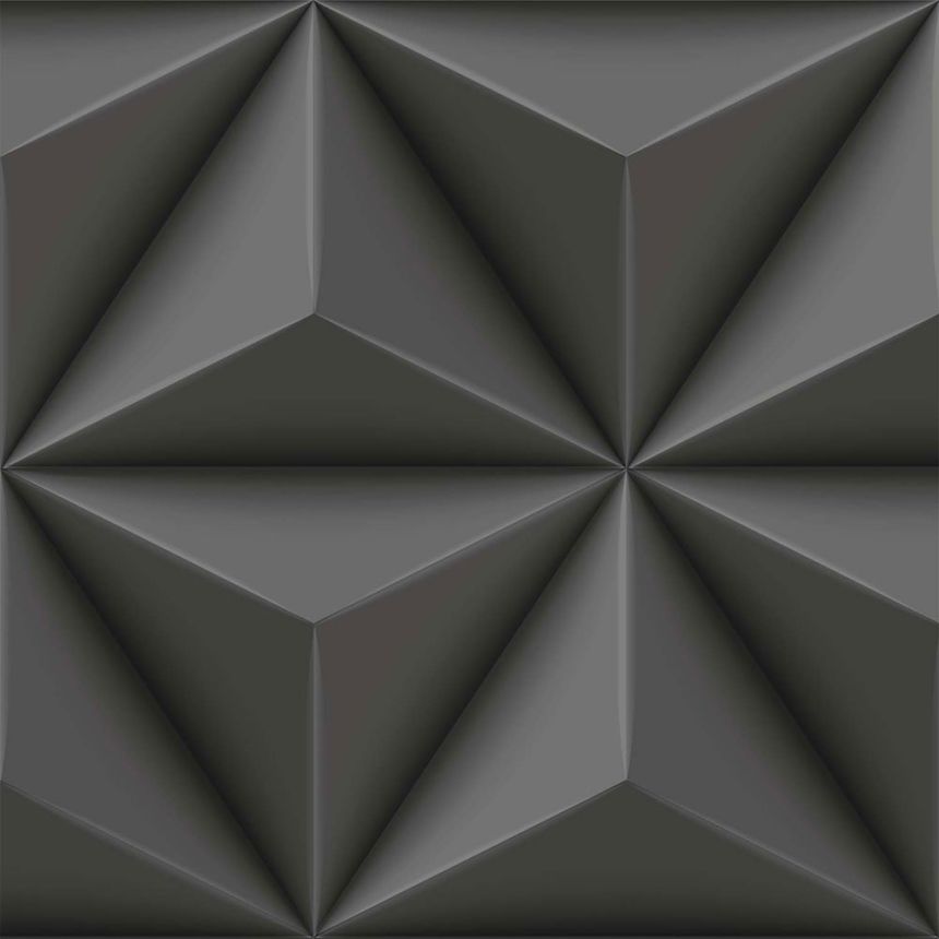 Tapete, grau-schwarz, 3D-grafisches Muster, 347816, 3D Reflections, Origin