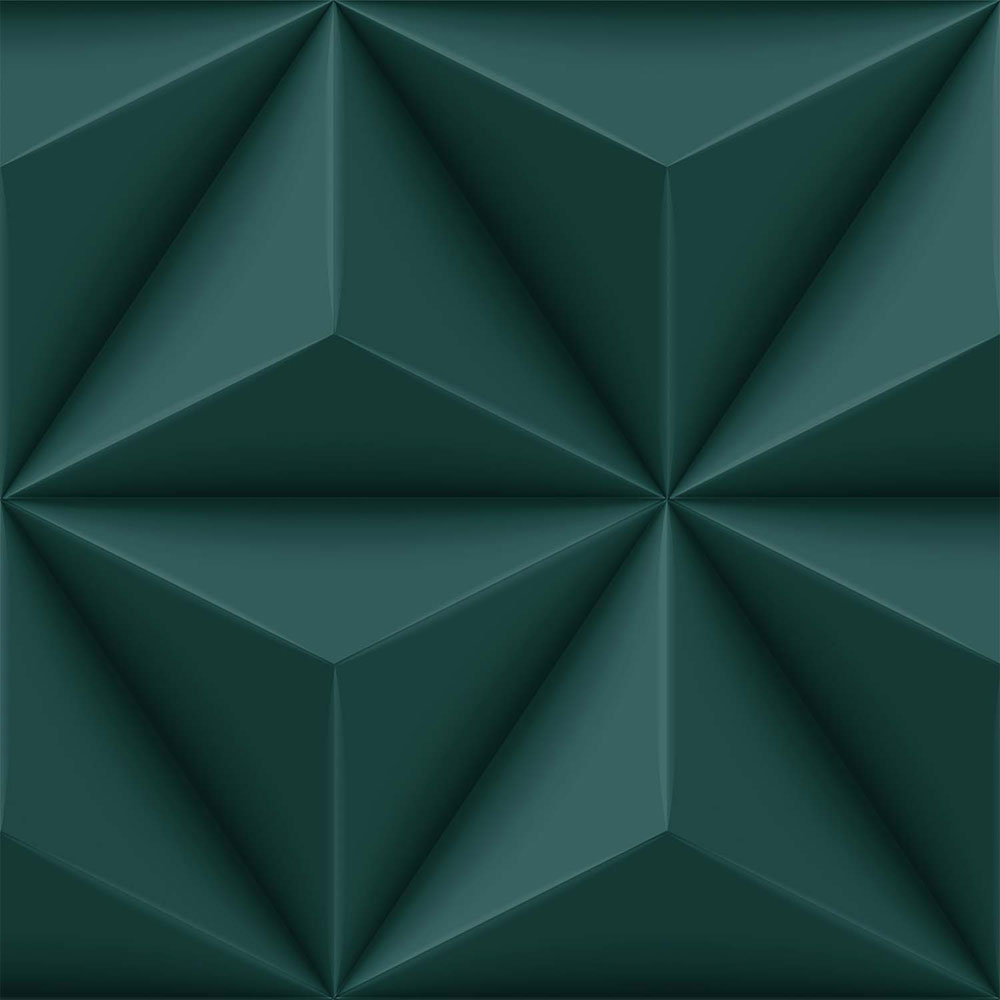 Tapete, türkis, 3D-grafisches Muster, 347817, 3D Reflections, Origin