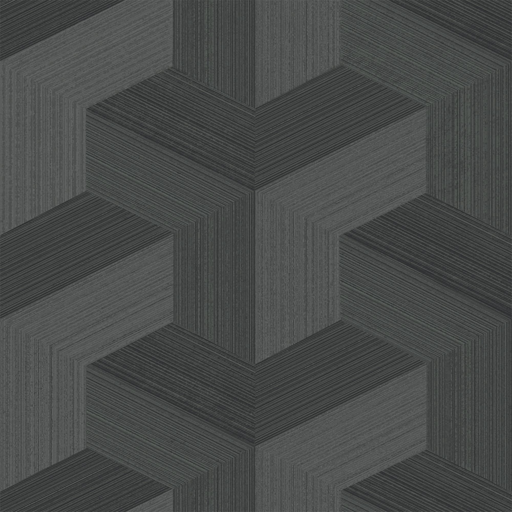 Tapete, schwarz, grafisches Muster, 347952, 3D Reflections, Origin