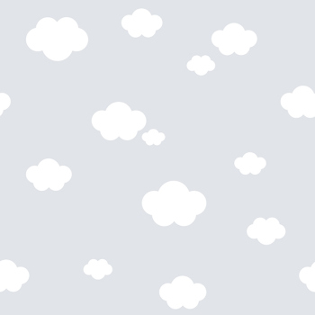 Graue Kindertapete, Wolken, 587-3, Treboli, Ichwallcoverings