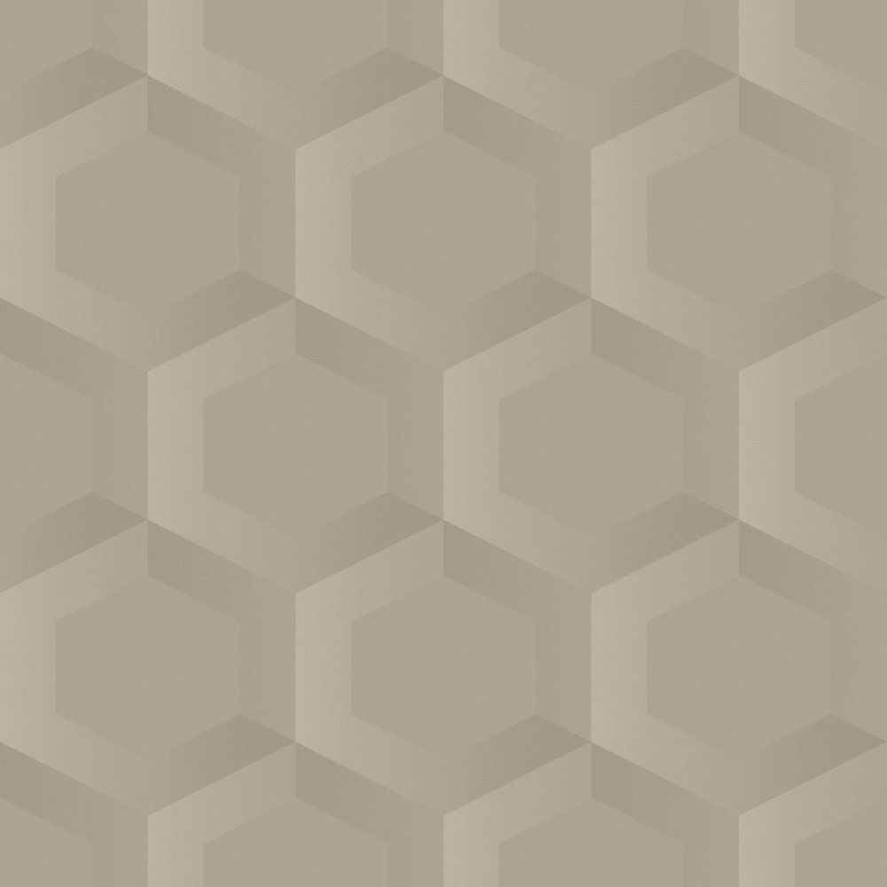 Tapete, beige, Hexagone, 348019, 3D Reflections, Origin