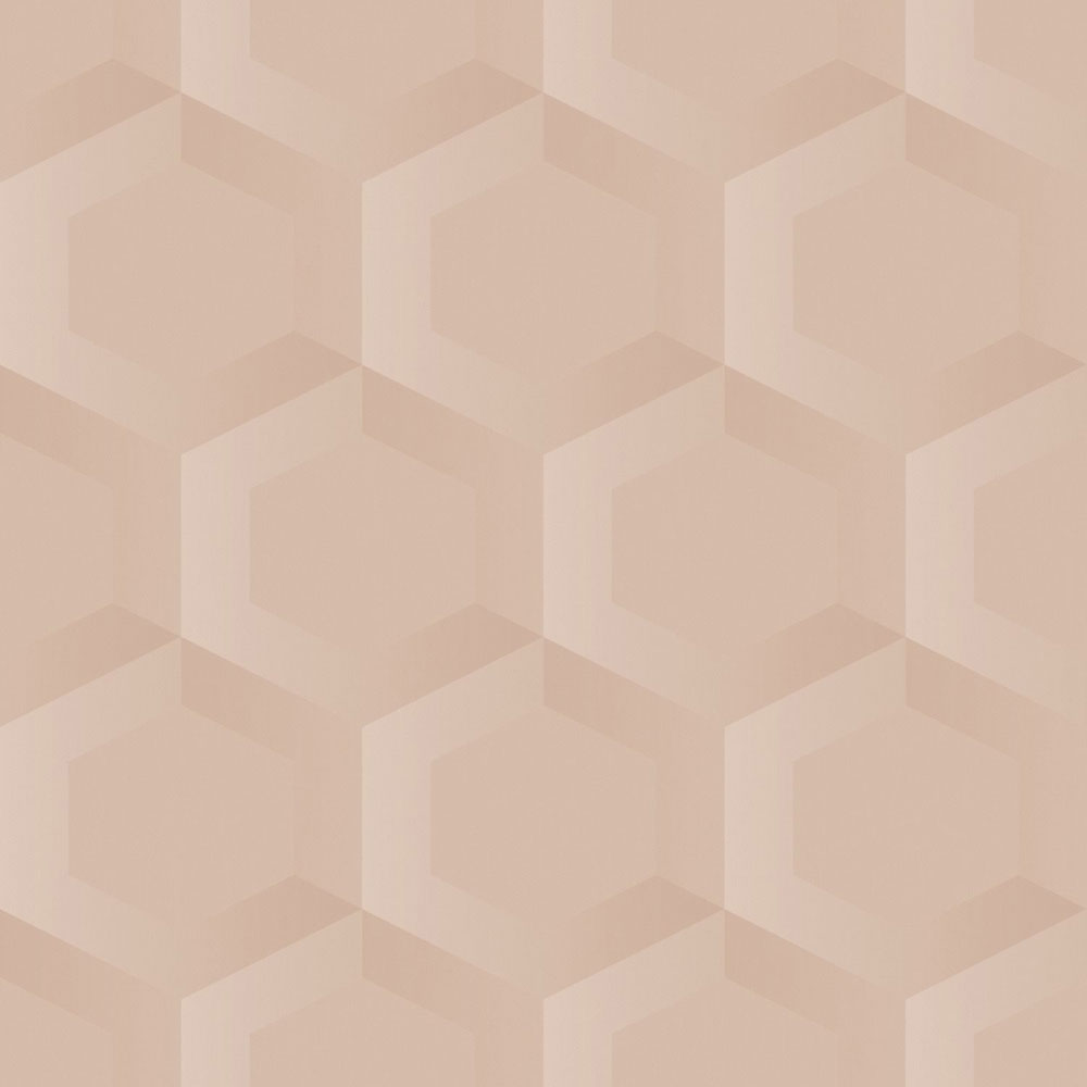 Tapete, rosa, Hexagone, 348020, 3D Reflections, Origin
