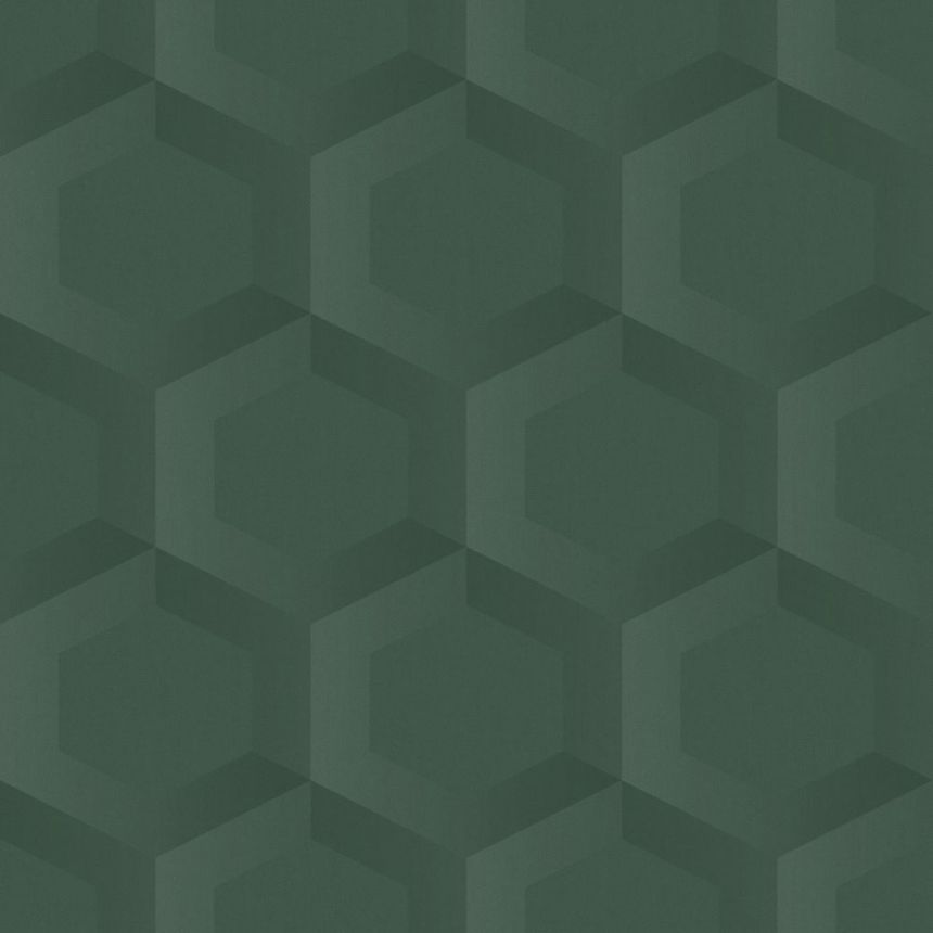 Tapete, grün, Hexagone, 348021, 3D Reflections, Origin